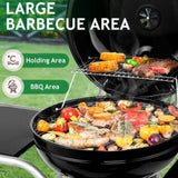Kettle Charcoal Grill with 2 Side Tables, Storage Shelf, Upgraded Ash Catcher, Thermometer, Air 57338991
