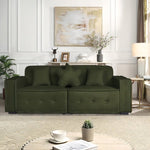 ZUN Green, Velvet cloth Modern Indoor Sofa With Three Pillows, 93.50"*35.23"*30.70" 76467165