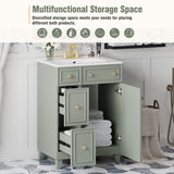 24-Inch Bathroom Vanity Cabinet with Ceramic Sink, 2 Drawers, 1 Door WF532034AAF