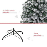 6' Tall Unlit Snow-Flocked Slim Artificial Christmas Tree with Realistic Branches and 492 Tips-Does 60727428