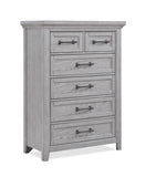 Contemporary Light Gray Finish 1pc Tall Chest Wooden Bedroom Furniture Metal Pull Furniture B011P228542