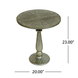 WOODEN AND WHITE METAL FITTED TABLE 69345.00