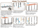 4 Tier Heavy Duty Garment Rack with 3 Hanging Rods, 463LBS Capacity Rolling Clothes Rack with 57122473