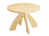 Round Side, 23.6 Inch Circular End with Curved Cross Legs, Melamine Laminated MDF Accent 28801584