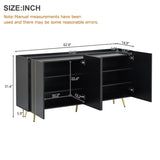 ON-TREND Luxurious Shoe Cabinet with 5 Metal Legs, Modern TV Stand with 4 Adjustable Shelves for TVs N721P191139B