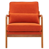 Oak Armrest Oak Upholstered Single Lounge Chair Indoor Lounge Chair Burnt Orange 61240828