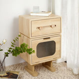 MDF CREATIVE ROTATABLE ROBOT STORAGE SIDE TABLE, NATURAL COLOR N770P281241N
