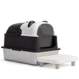 Stainless Steel Cat Litter Box with Panda Design, Extra Large Litter Box with Lid for Big Cats, 56119504