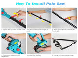 2-in-1 Cordless Pole Saw & Handheld Chainsaw, 1200W Brushless Motor with 23000mAh Batteries, 13FT 06131528