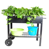 Mobile Metal Raised Garden Bed Cart with Legs, Elevated Tall Planter Box with Wheels for Outdoor 71541257