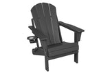 HDPE Folding Adirondack Chair with Dual Cup Holder - Composite Adirondack Chair with Wood Texture W2103P254566