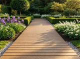 8 FT HDPE Folding Garden Walkway, Weather Resistant Outdoor Decorative Pathway with Metal Wire 13425844