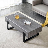 ZUN A coffee table made of MDF material. Equipped with drawers made of solid wood material. Can store W1512P245699