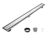28 Inch Linear Shower Drain with 2-in-1 Flat & Tile Insert Removable Cover, 304 Stainless Steel with 34965865