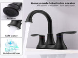 Bathroom Faucet Matte Black with Pop-up Drain & Supply Hoses 2-Handle 360 Degree High Arc Swivel 13267190