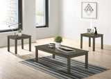 ZUN Dark Grey Color Elegant 3pc Coffee Table Set 1x Coffee Table and 2x End Tables Living Room Furniture B011P237489