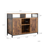 ZUN Sideboard, storage cabinet with open shelves for kitchen dining room living room, industrial style, W1321126671