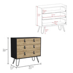 ZUN Huna Hairpin Legs Dresser with 3-Drawer Storage B200P173219