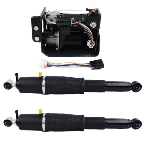 ZUN Pair Rear Air Suspension Shocks + Compressor Pump for Cadillac Escalade Chevrolet Avalanche Suburban 01071748