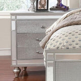 2 Drawers Wooden Drawer with Mirror Trim, Silver B016P252337