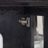 LED Curio Display Cabinet Antique Display Cabinet with Glass Doors Adjustable Shelves for W2275P300145