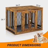 ZUN Furniture Dog Crate with Tray for Medium Dogs, Indoor Aesthetic Puppy Kennel Pet House Dog Cage with 39318532