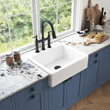 ZUN Inch White Farmhouse Sink Deep Apron Sink Undermount Farmhouse Kitchen Sink Single Farm Sink W928123604