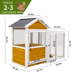 ZUN Large outdoor chicken coop Wooden chicken coop, duck coop with nest box, bird cage, rabbit cage 10273256