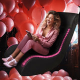 Foldable Gaming Chair With Onboard Speakers, LED Strip Lighting, Bluetooth Music Speakers, Vibration W311P263541