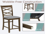 Dining Chairs Only, Wooden Counter Height Chairs Set of 4, Kitchen Chair with Padded Seat, W1998P338706