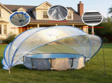 18-foot retractable pool cover, PVC film fiberglass rod pool fence, outdoor swimming pool 84206541