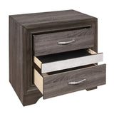 Glamorous Two-Tone Finish Nightstand Hidden Jewelry Drawer Polish Chrome Bar Bedroom Furniture B01146215