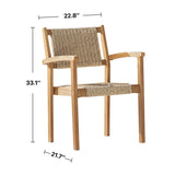 Mauricio Honey Wood Dining Chair - Set of 2 B093121209