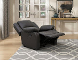 Modern Reclining Chair Dark Brown Faux Leather Upholstery Pillowtop Arms Solid Wood Frame 1pc Living B011P188428