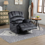 ZUN Large Manual Recliner Chair in Fabric for Living Room, Gray 54543281