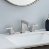 Brushed Nickel Widespread Bathroom Faucet, Waterfall Bathroom Faucets for Sink 3 Hole, 2-Handles T3177P277507