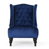 High-Back Velvet Club Chair, Upholstered Wingback Chair, Navy Blue 55038.00NVLTNBL