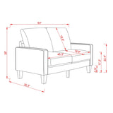 Modern Living Room Furniture Loveseat in Beige Fabric W109741572