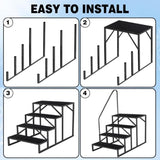 ZUN Swimming Pool Ladder Above Ground, RV Steps with Handrail, Heavy Duty Pool Step Hot Tub Steps, 660 72379704