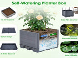 4 Adjustable Height Self-Watering Raised Planter Box with Trellis, Built-in 2L Water Reservoir PP 60198238
