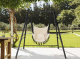 133*137*180cm Wrought Iron Four-Legged Standing 200kg Three Rings Hanging Chair Frame Black 76632052