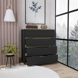 Zoe Dresser, Superior Top, Four Drawers -Black / Light Oak B07092120