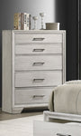 ZUN 1pc Contemporary Style Storage Drawers Chest Bedroom Solid Wood Wooden Furniture White Mist Finish B011P228950