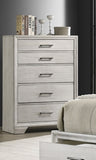 ZUN 1pc Contemporary Style Storage Drawers Chest Bedroom Solid Wood Wooden Furniture White Mist Finish B011P228950