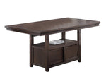 ZUN Dining Room Furniture Counter Height Dining Table Rustic Espresso Table w Storage Base Wooden Top B011P160106