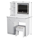 Fashion Vanity Desk with Mirror and Lights for Makeup, Vanity Mirror with Lights and Table Set with W509P144326