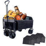 ZUN 440lbs Collapsible Foldable Wagon Cart with strapping system ,Beach Wagon Utility Cart Utility Wagon W2932P234996