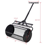 Peat Moss Spreader 24inch,Compost Spreader Metal Mesh,T shaped Handle for planting seeding,Lawn and W46580849