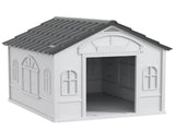 Gray Water Resistant Puppy Shelter Pet House with Door, Indoor Outdoor Use, Easy to Assemble for 77347981