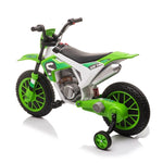 ZUN 12V Kids Ride on Toy Motorcycle, Electric Motor Toy Bike with Training Wheels for Kids 3-6, Green W2181137974